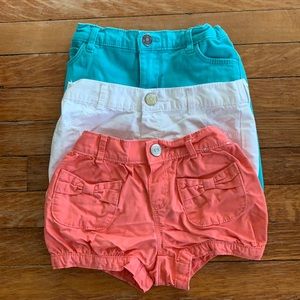 Bundle of THREE toddler girl shorts